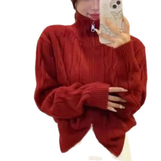 Pull en tricot chunky à col haut Chic & Stil pour femmes