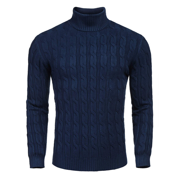 Elegant turtleneck sweater for men with cable pattern Lune London
