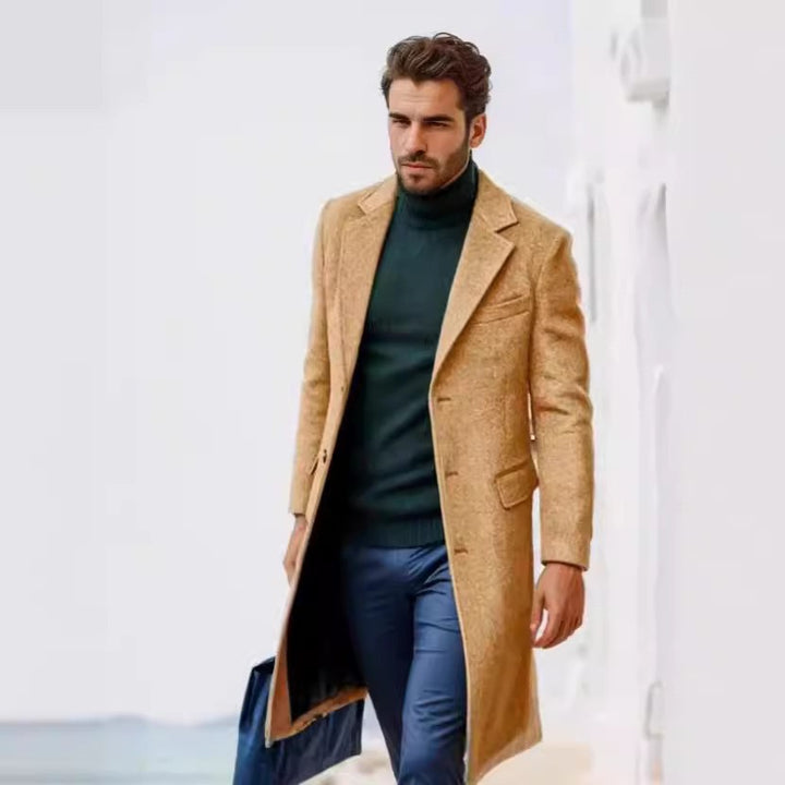 Elegant long coat for men in wool blend Lune London
