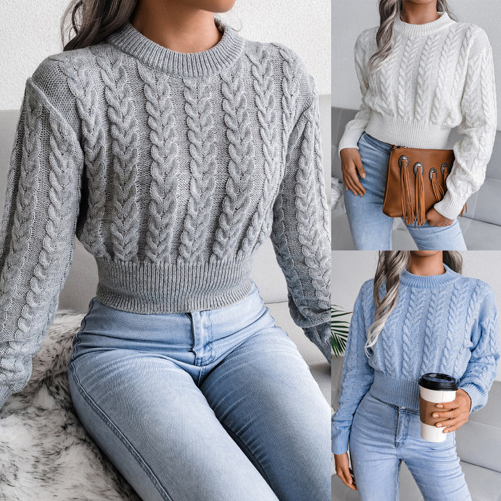 Chunky knit sweater for women with a textured pattern and a fitted cut Lune London