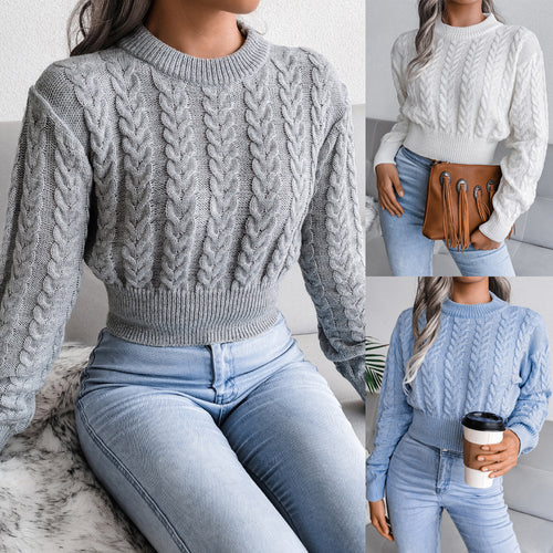 Chunky knit sweater for women with a textured pattern and a fitted cut Lune London