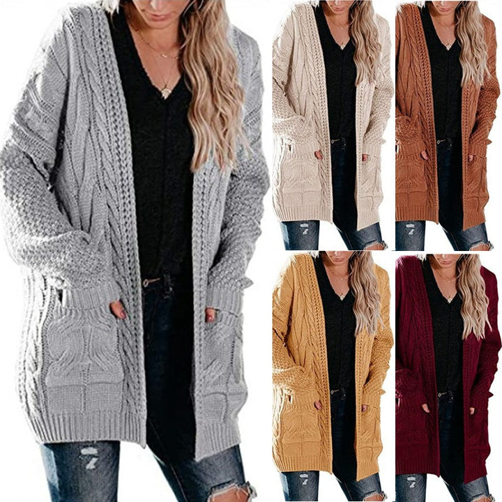 Lune London | Women's chunky knit cardigan with a feminine silhouette and practical pockets