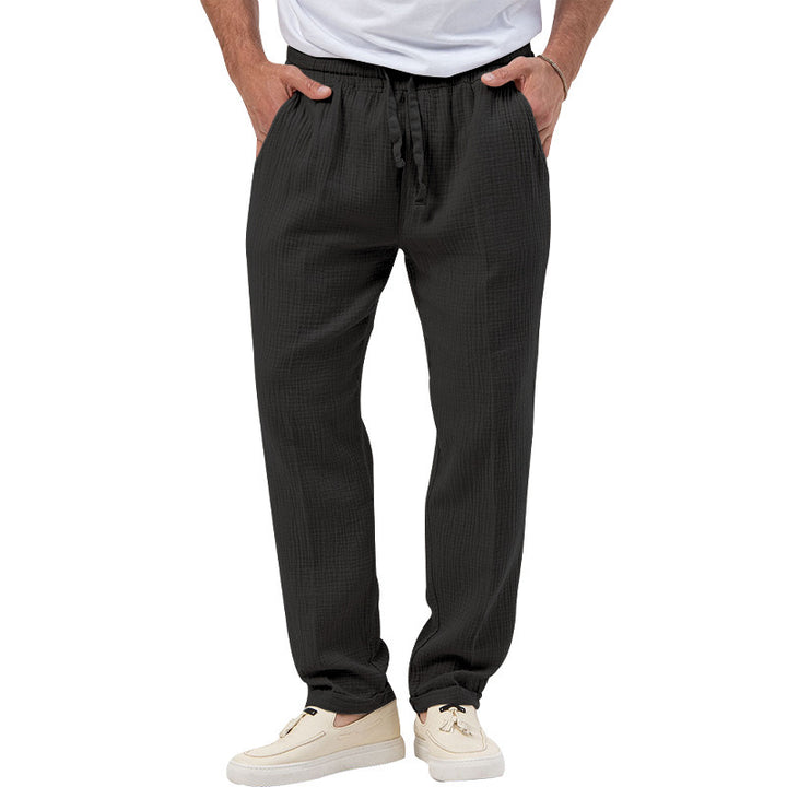 Casual linen pants for men with elastic waist and side pockets Lune London