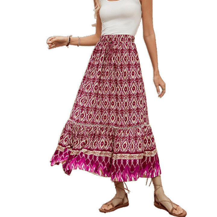 Ladies Bohemian Tiered Maxi Skirt Lune London