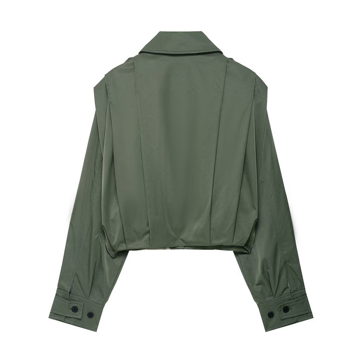 Short blouse jacket for women with an elegant cut and chic button details