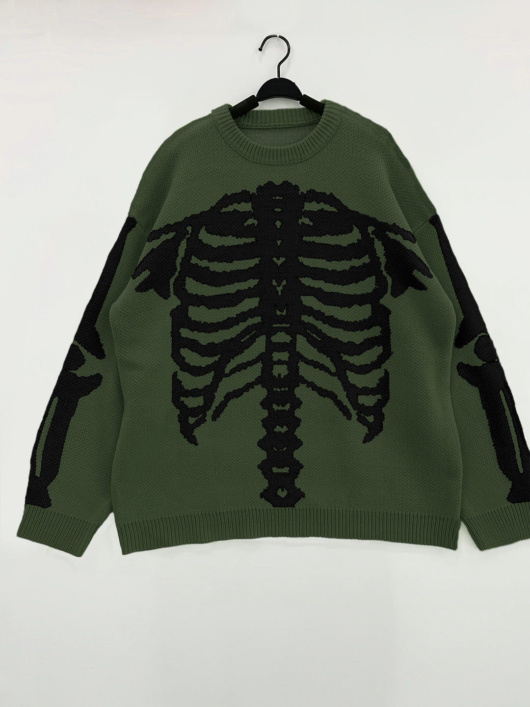 Ladies Oversized Sweater with Chic Skeleton Print and Style