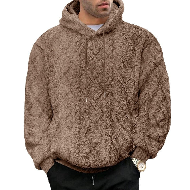 Men's cozy hooded sweater in waffle structure Lune London