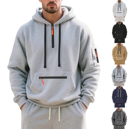 Men's sporty hoodie with practical zip pockets Lune London