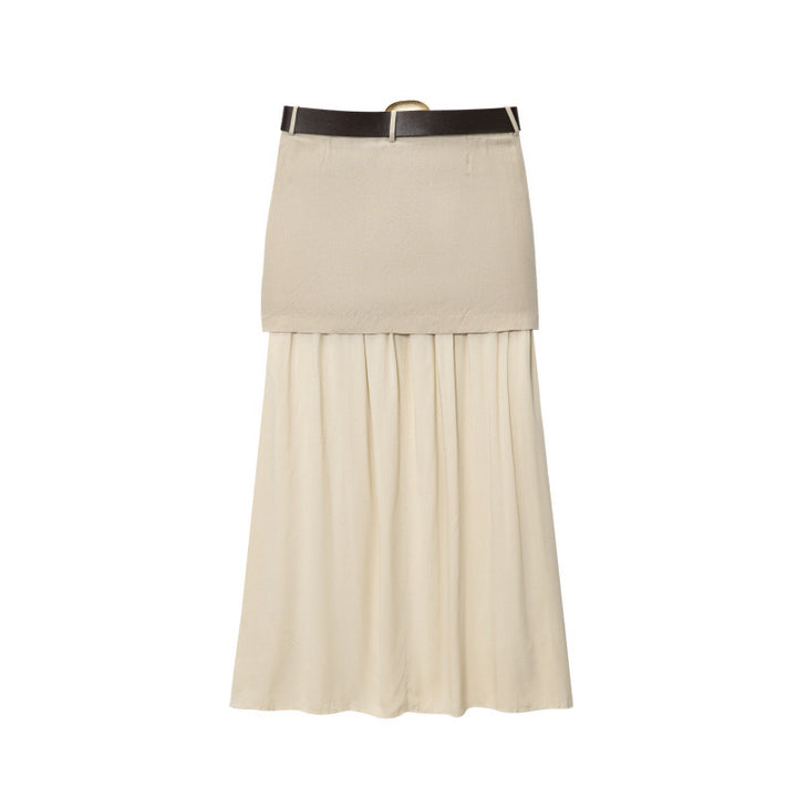Maxi skirt for women with a belted waist and pleats Lune London