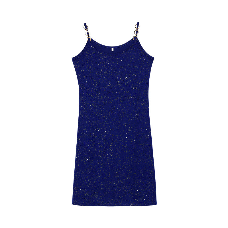 Shimmering mini dress for women with adjustable straps Lune London