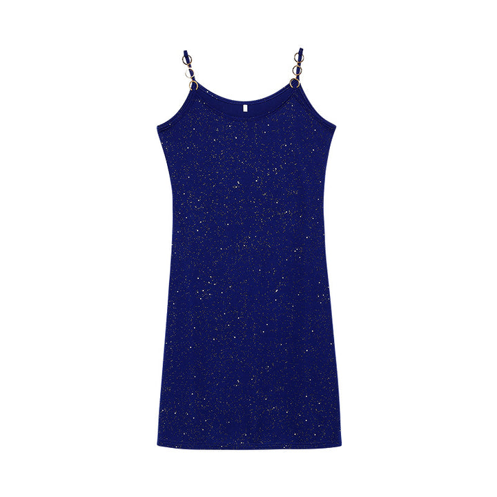 Shimmering mini dress for women with adjustable straps Lune London