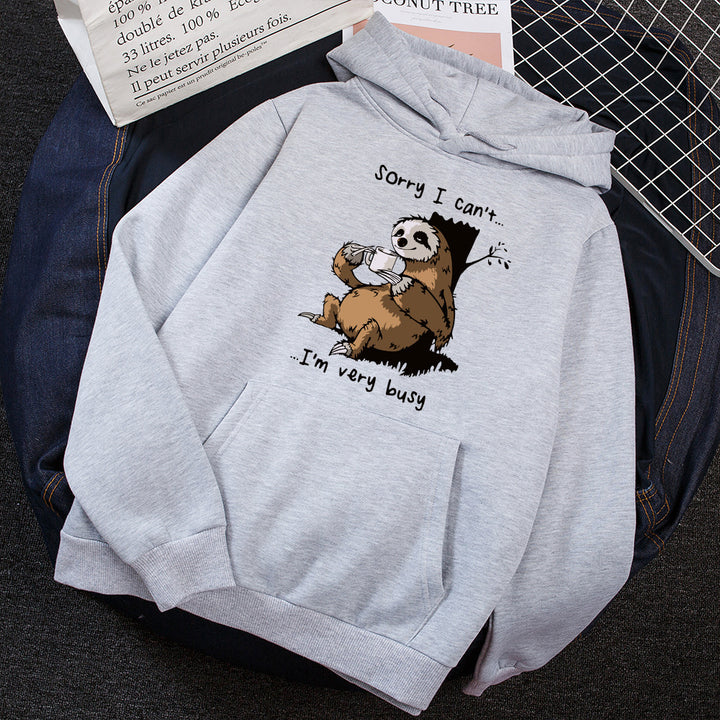 Ladies hoodie with cute animal motif and playful slogan Lune London