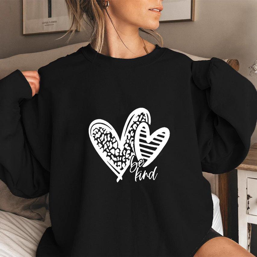 Sweat-shirt femme avec motif de cœur à la mode et coupe décontractée Chic & Stil