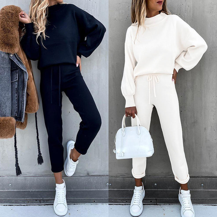 Casual and elegant sweater set for women with high collar Lune London