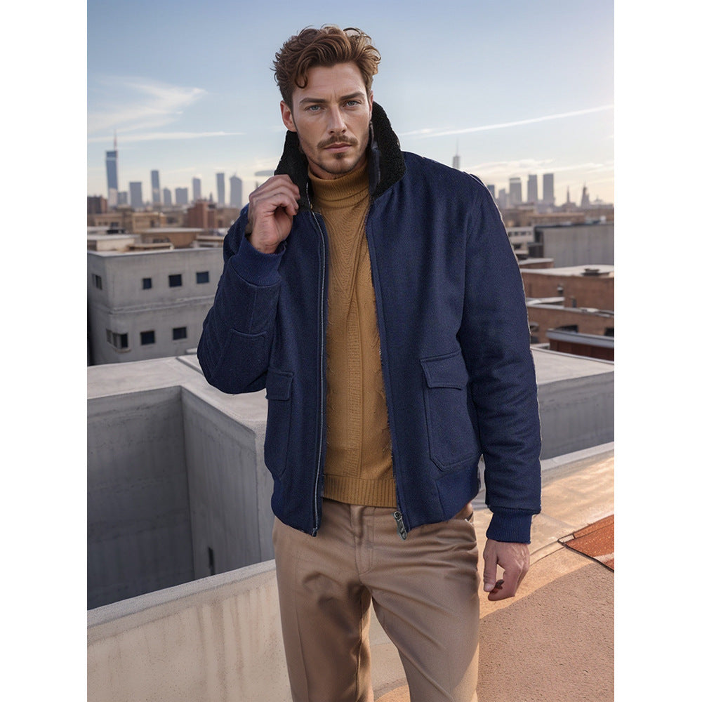 Men's bomber jacket with fleece collar and practical pockets Lune London