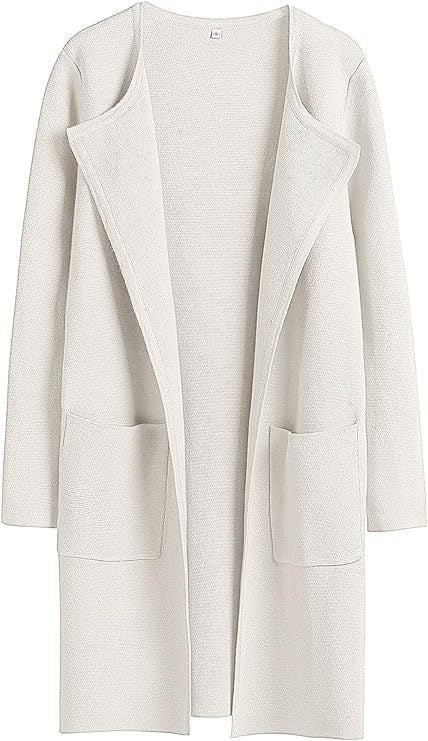 Lune London Women's Open Front Knitted Jacket with Practical Pockets
