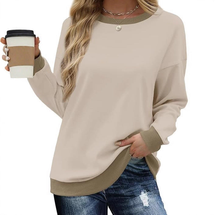 Women Casual Sweatshirt with Contrasting Cuffs and Oversized Cut Lune London
