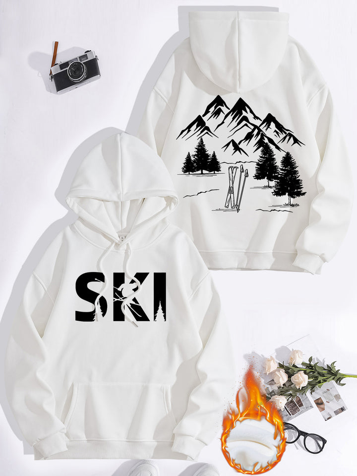 Hoodie pour femmes avec design artistique de ski et coupe confortable Chic & Stil