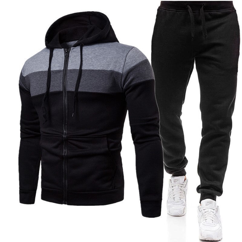 Men's sports set with flexible jogger pants and high-quality zipper Lune London