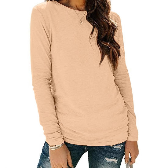 Lune London Casual Long Sleeve T-shirt for Women with Decorative Ruffles