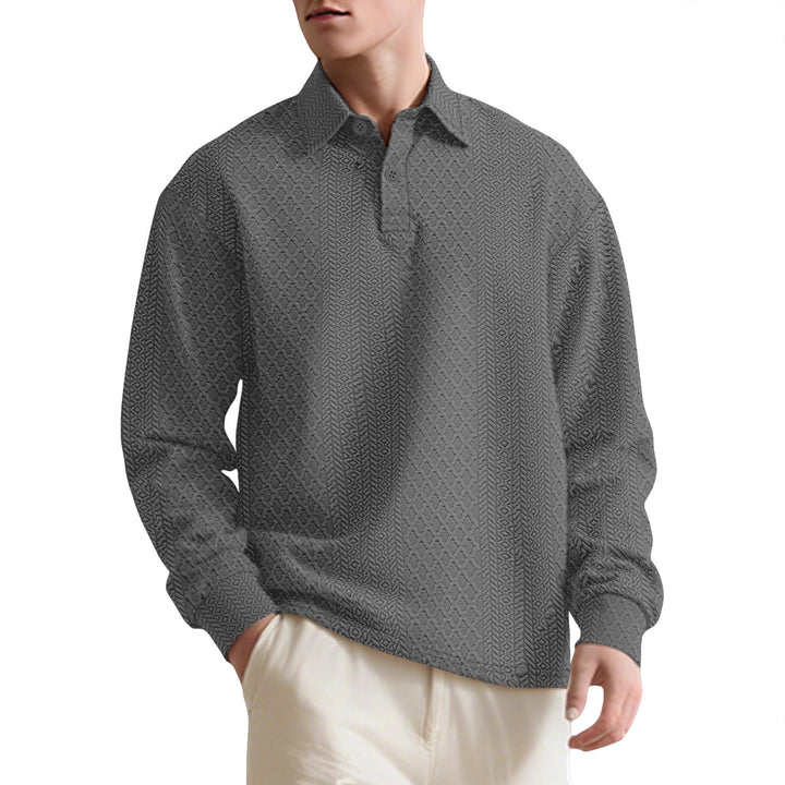 Men's long sleeve shirt with textured surface and elegant button placket Lune London