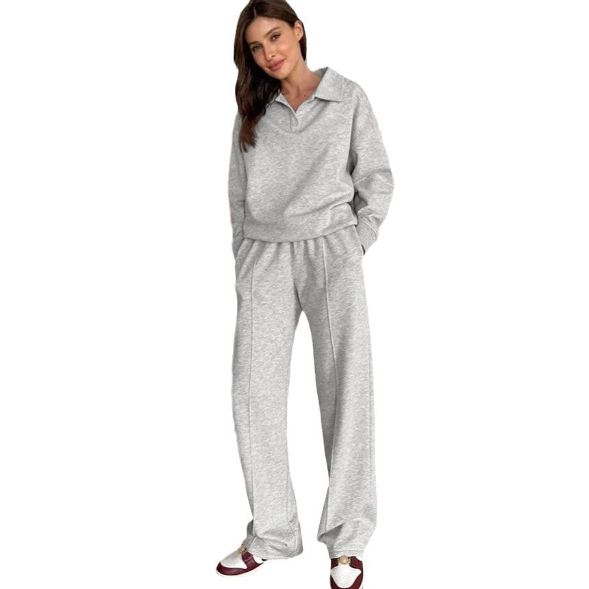 Tenue décontractée pour femmes en sweat avec coupe ample et col polo Lune London