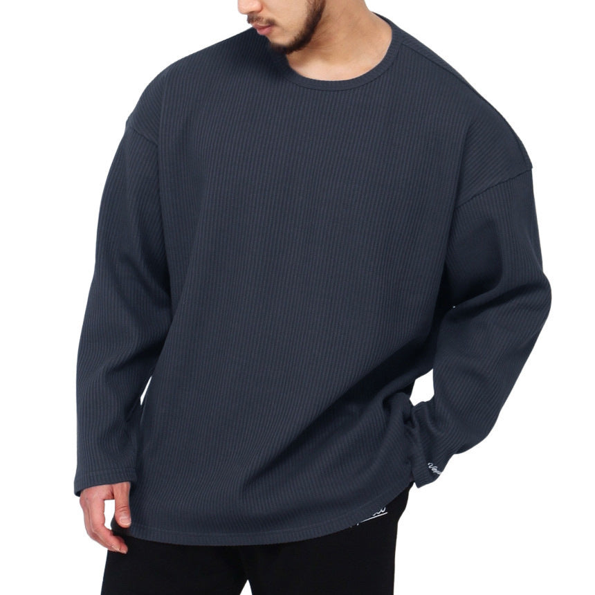 Casual long sleeve t-shirt for men with a fine rib design Lune London