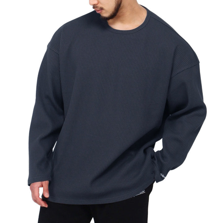 Casual long sleeve t-shirt for men with a fine rib design Lune London