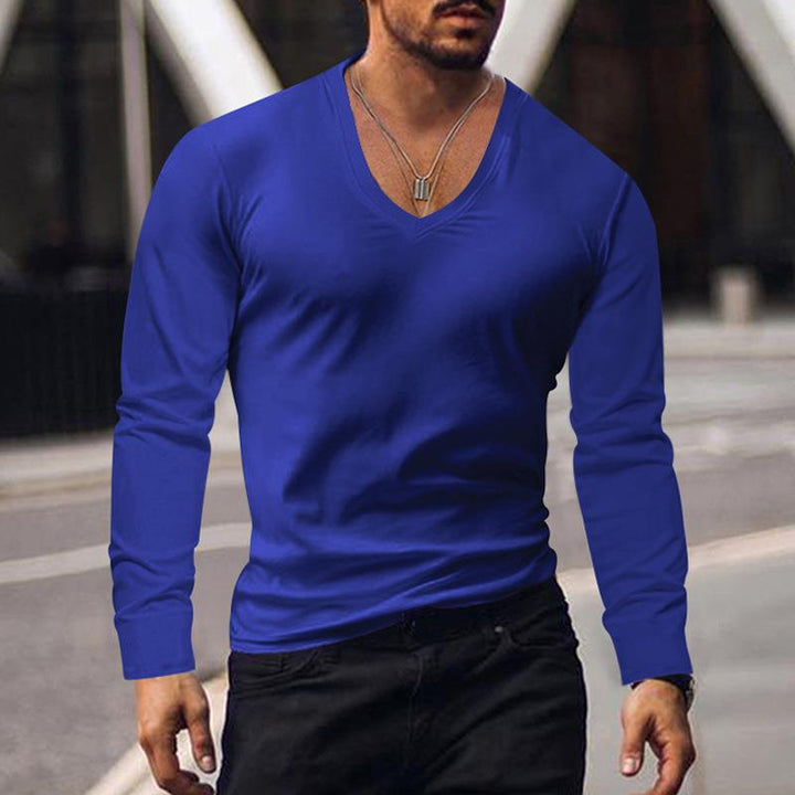 Men's long-sleeved V-neck T-shirt Lune London