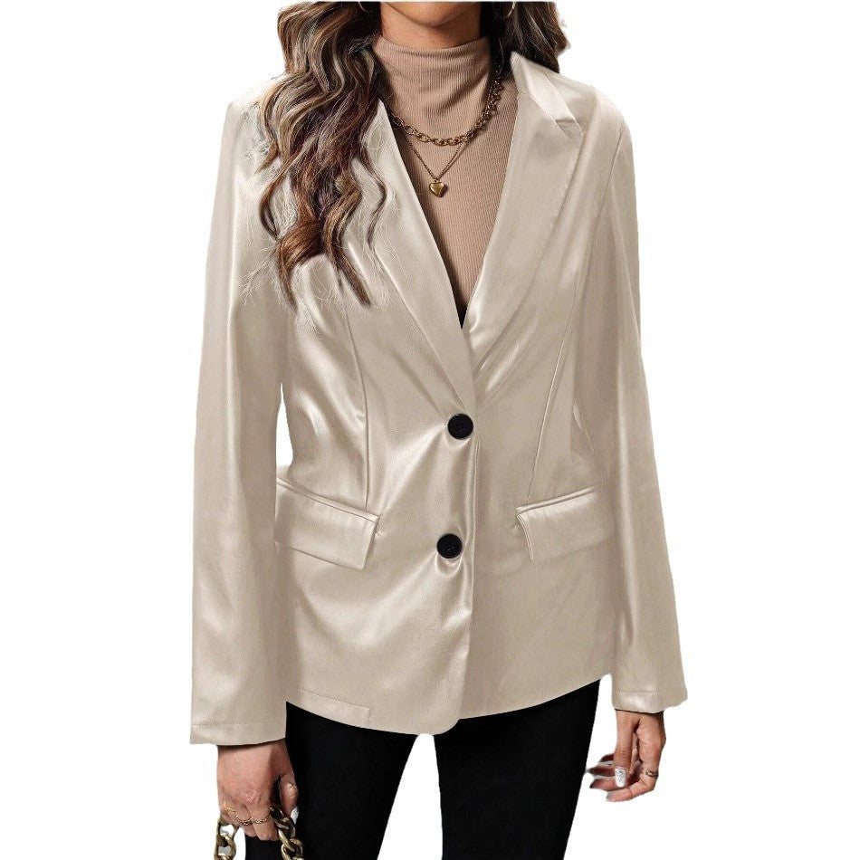 Elegant Women's Satin Blazer Lune London