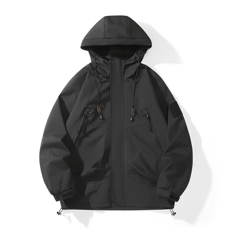 Technical outdoor jacket for women with adjustable hood design and practical pockets Lune London