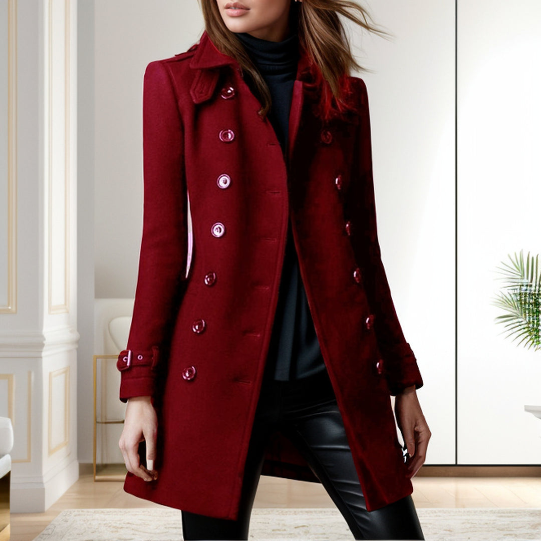 Wool coat for women with an elegant button design Lune London
