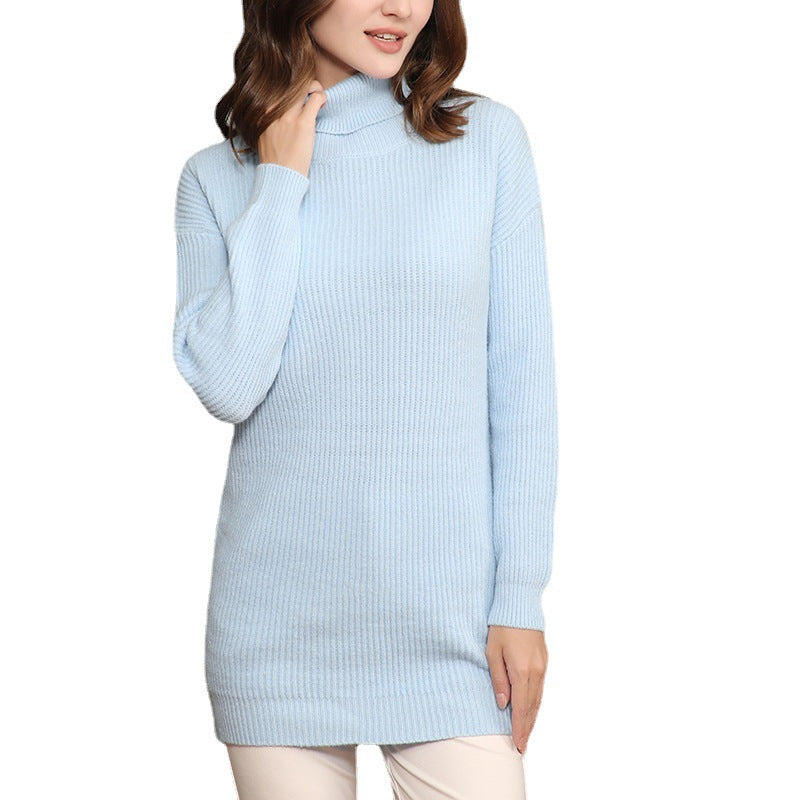 Thick knit dress for women with high collar and loose fit Lune London