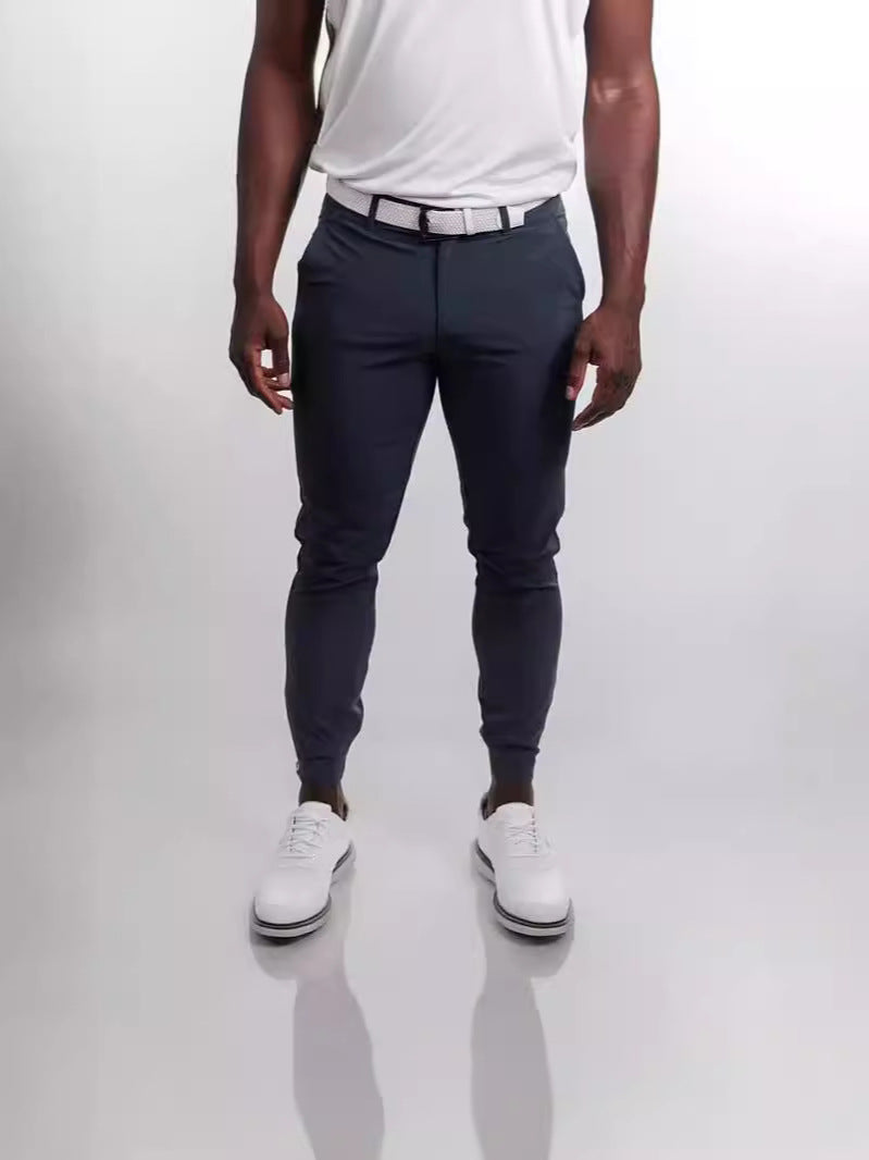 Slim-fit suit pants for men with elastic waistband and convenient pocket arrangement Lune London