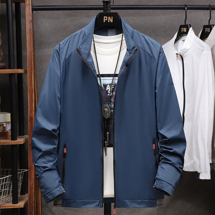 Lightweight transitional jacket for men waterproof with practical zip pockets Lune London