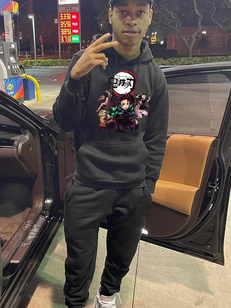 Women's hoodie and jogger set with unique anime pattern Lune London