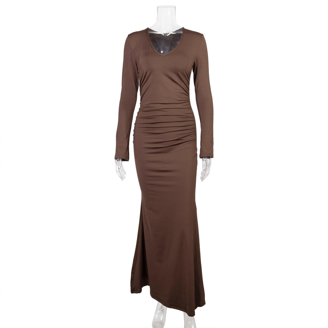 Women's elegant midi dress made of high-quality velours Lune London