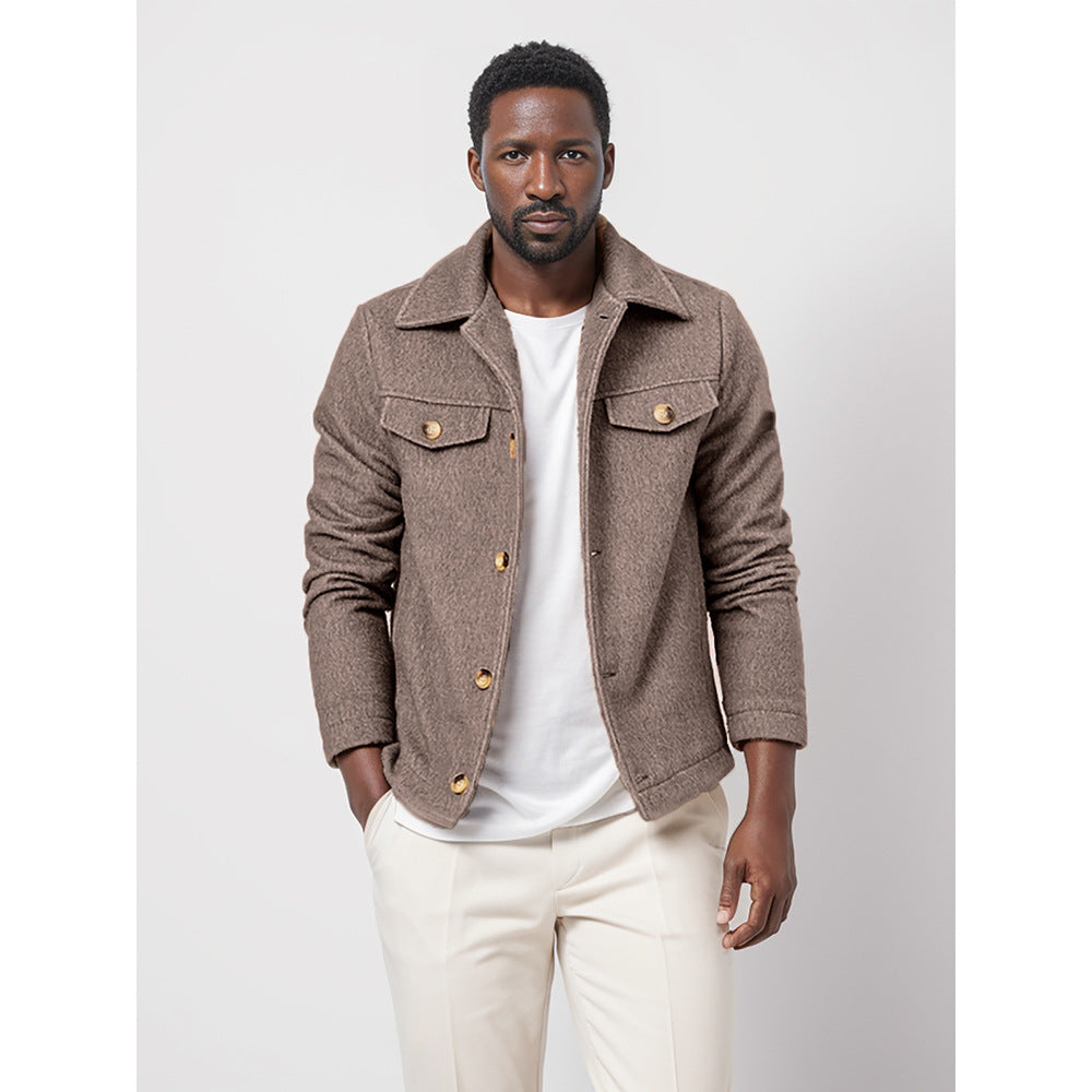 Trendy cotton jacket for men with gold buttons and flap pockets Lune London