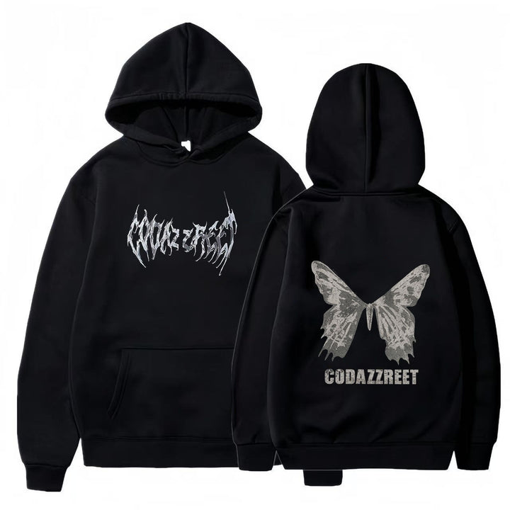 Women's hoodie with eye-catching butterfly design and artistic lettering Chic & Stil