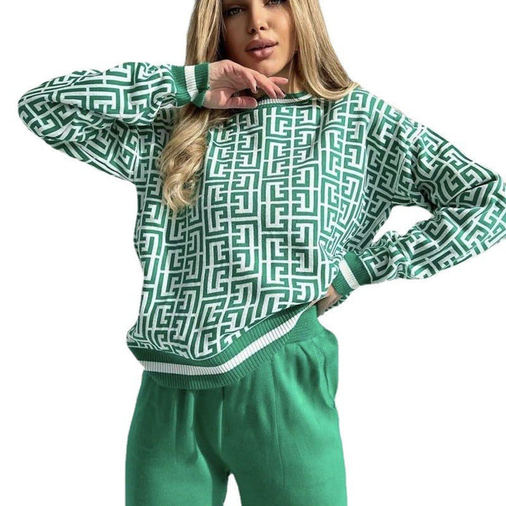 Women’s knit loungewear set with graphic pattern Lune London