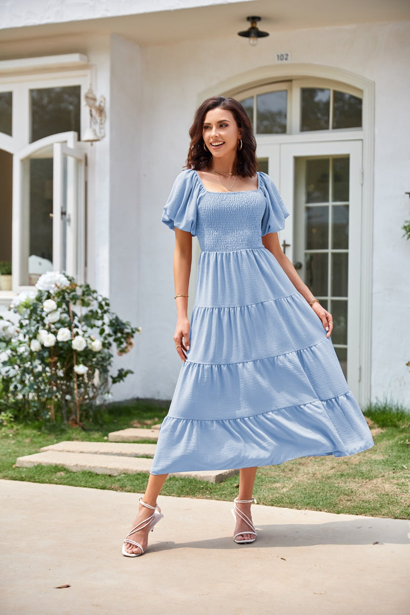 Maxi dress for women with slightly voluminous sleeves Lune London