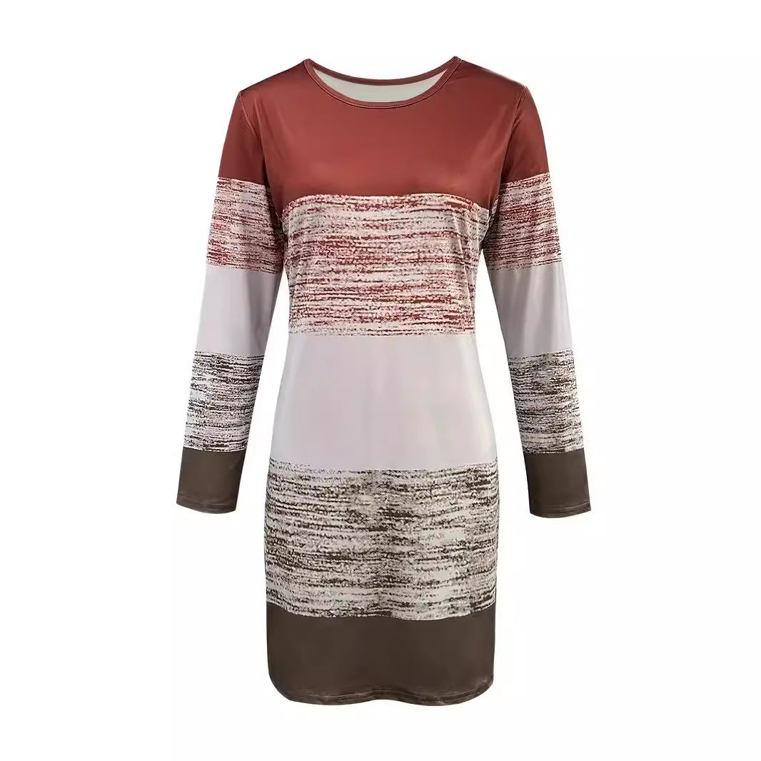 Casual women's leisure dress with graphic striped pattern and relaxed fit Lune London