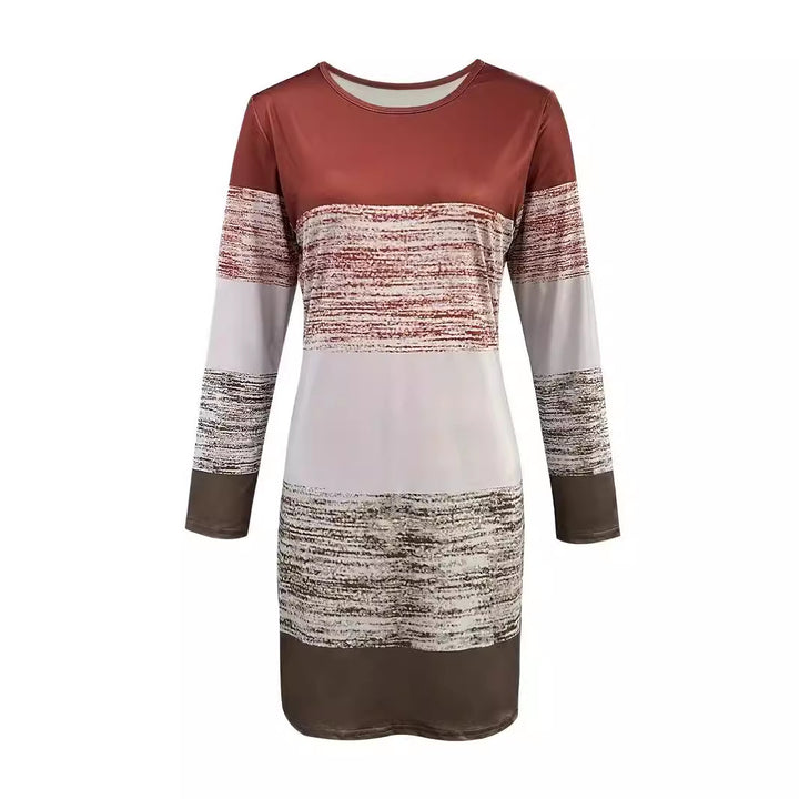 Casual women's leisure dress with graphic striped pattern and relaxed fit Lune London