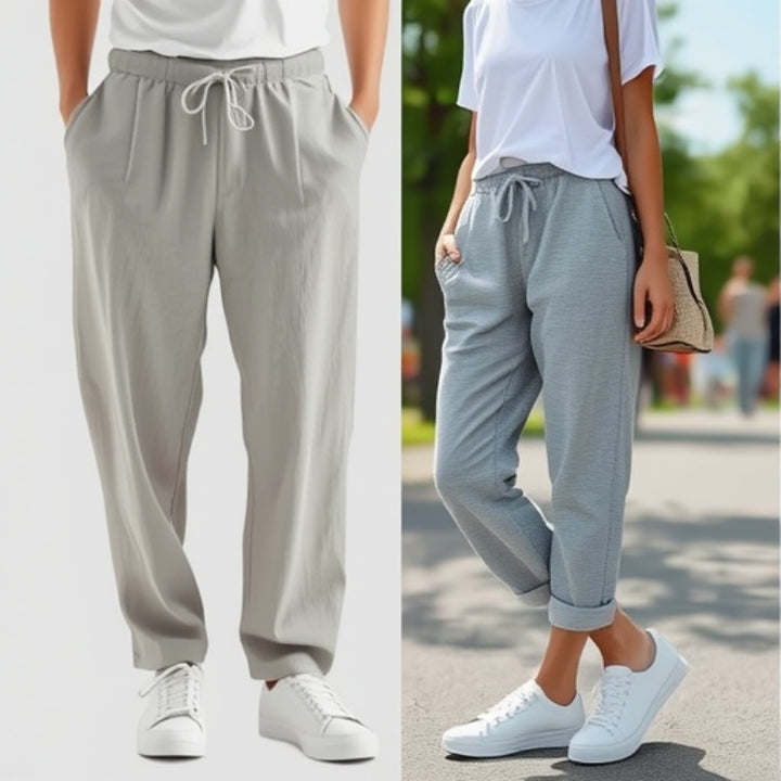 Casual and comfortable chino pants for women with elastic waistband Lune London