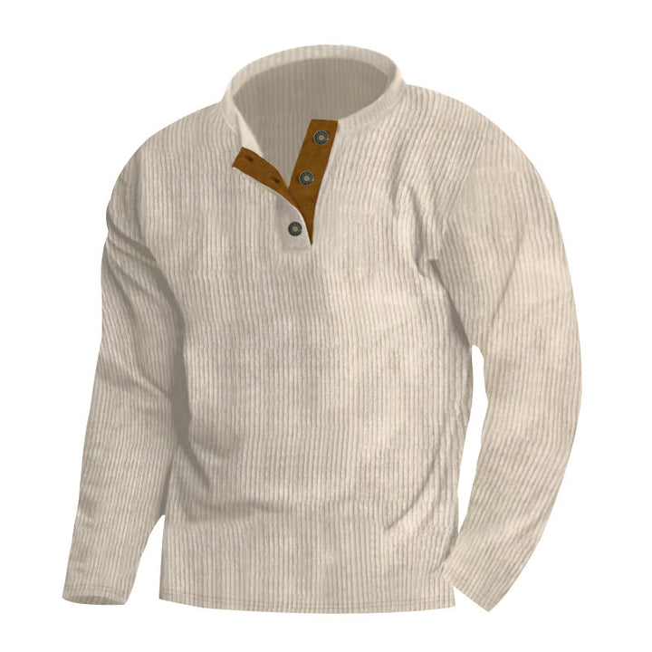 Men's sweater with textured surface and button placket detail Lune London