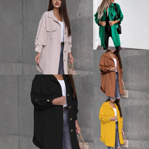 Chic oversized shirt jacket for women with pockets and button details Lune London