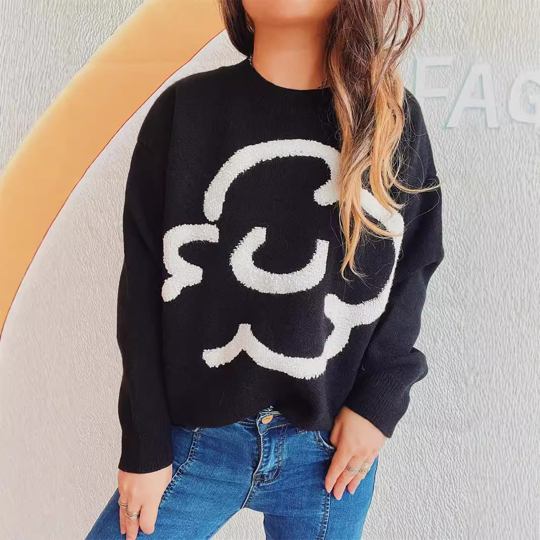 Pull femme décontracté avec impression graphique Chic & Stil