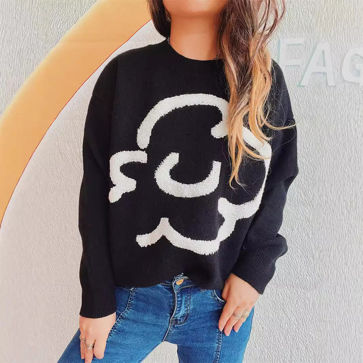 Pull femme décontracté avec impression graphique Chic & Stil
