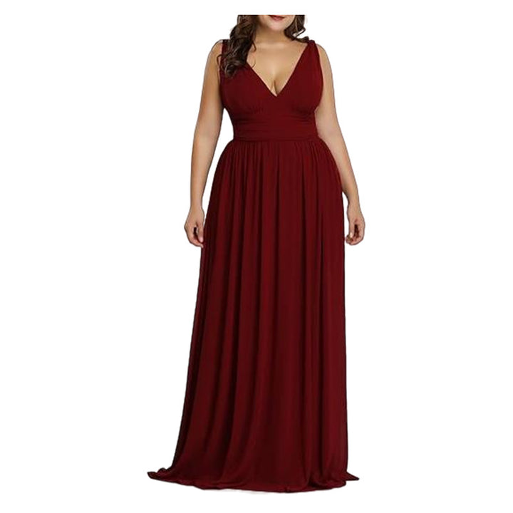 Maxi dress for women with elegant A-line and deep V-neck Lune London