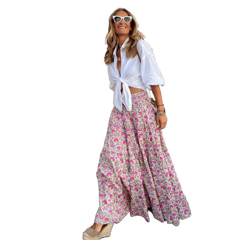 Lune London high waisted bohemian maxi skirt for women